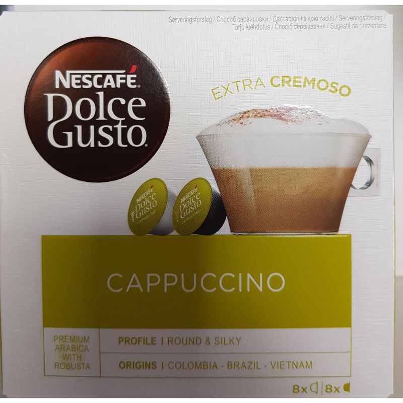 Nescafé Dolce Gusto Cappuccino Café Tostado Molido En Cápsulas Coffee  Capsules, 6 g / 0.2 oz each (box of 16)